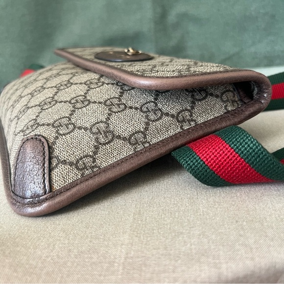 Gucci Gg Supreme Monogram Neo Vintage Web Belt Bag Brown - Picture 11 of 16